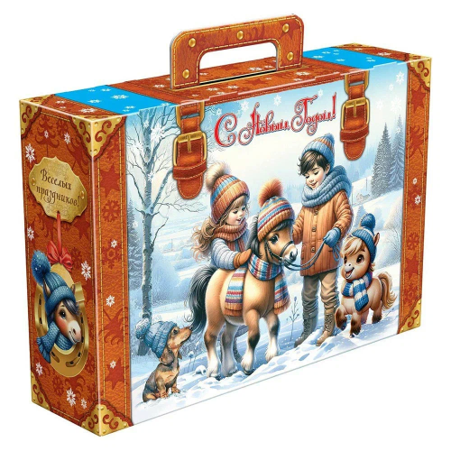 Подарок на Новый год «Чемодан с конями» 600г Премиум